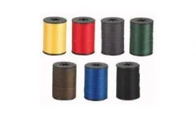 Archery bow string serving material