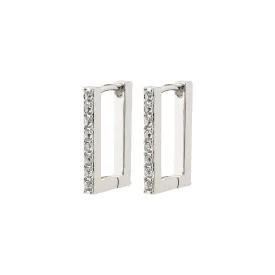 COBY recycled crystal square hoop earrings silver-plated