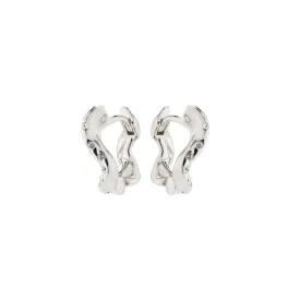 EVRA recycled organic shaped crystal hoops silver-plated