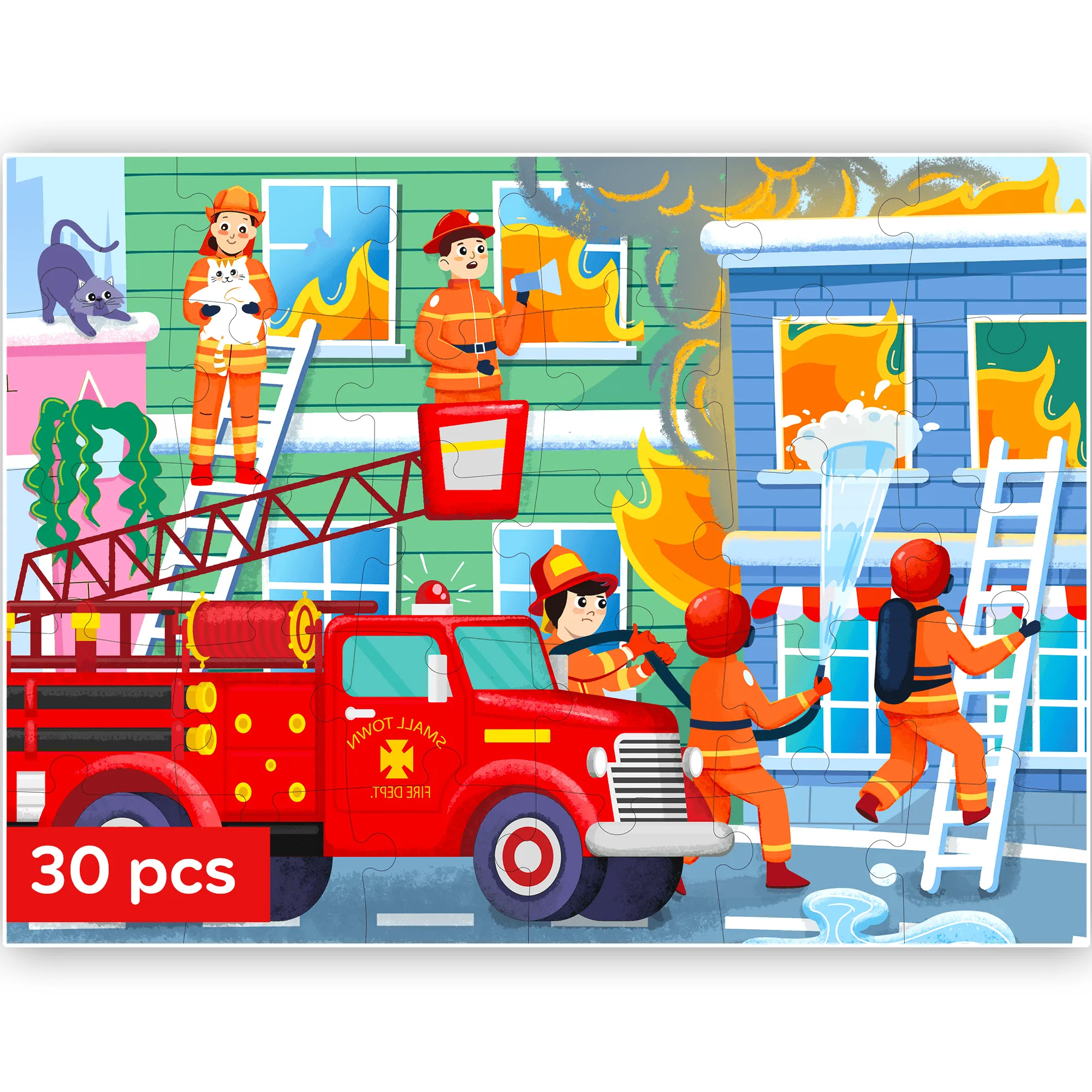 30 Pcs Jigsaw Puzzles for Kids | Firefighters