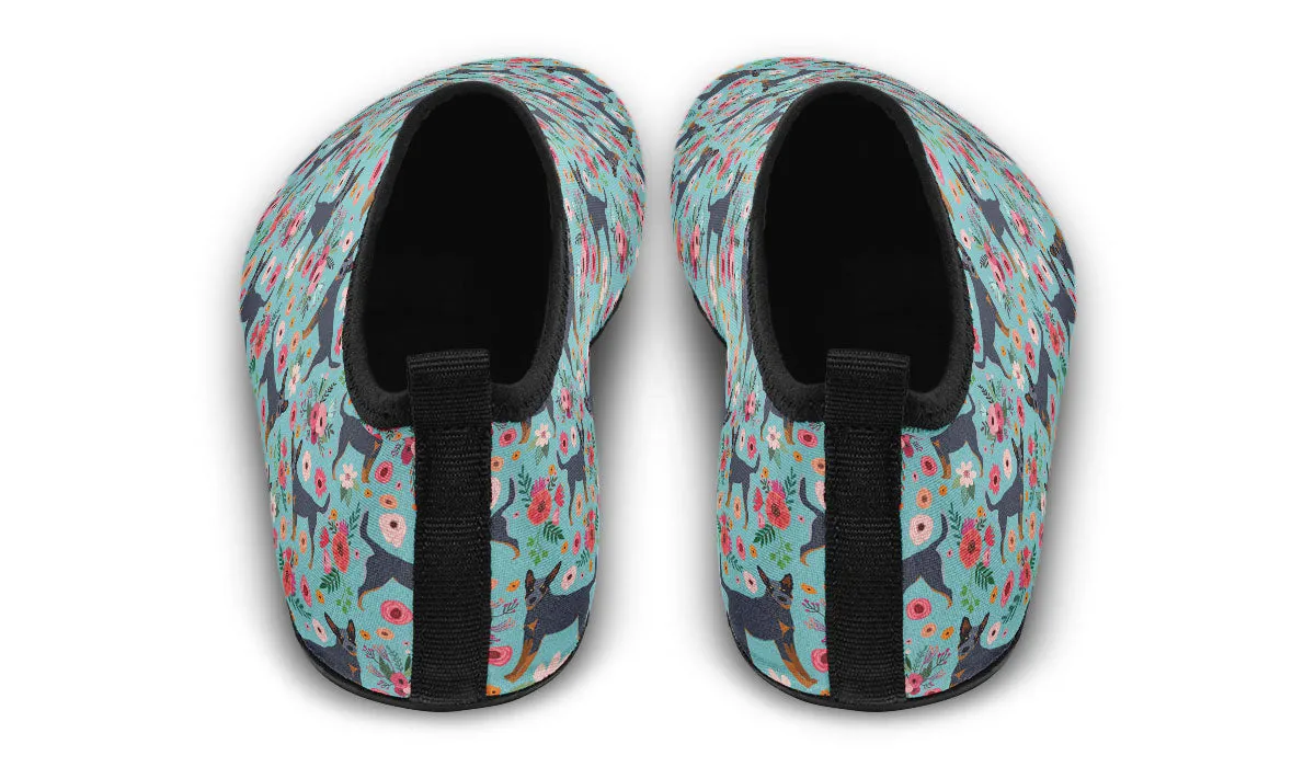 Australian Cattle Dog Flower Aqua Barefoot Shoes