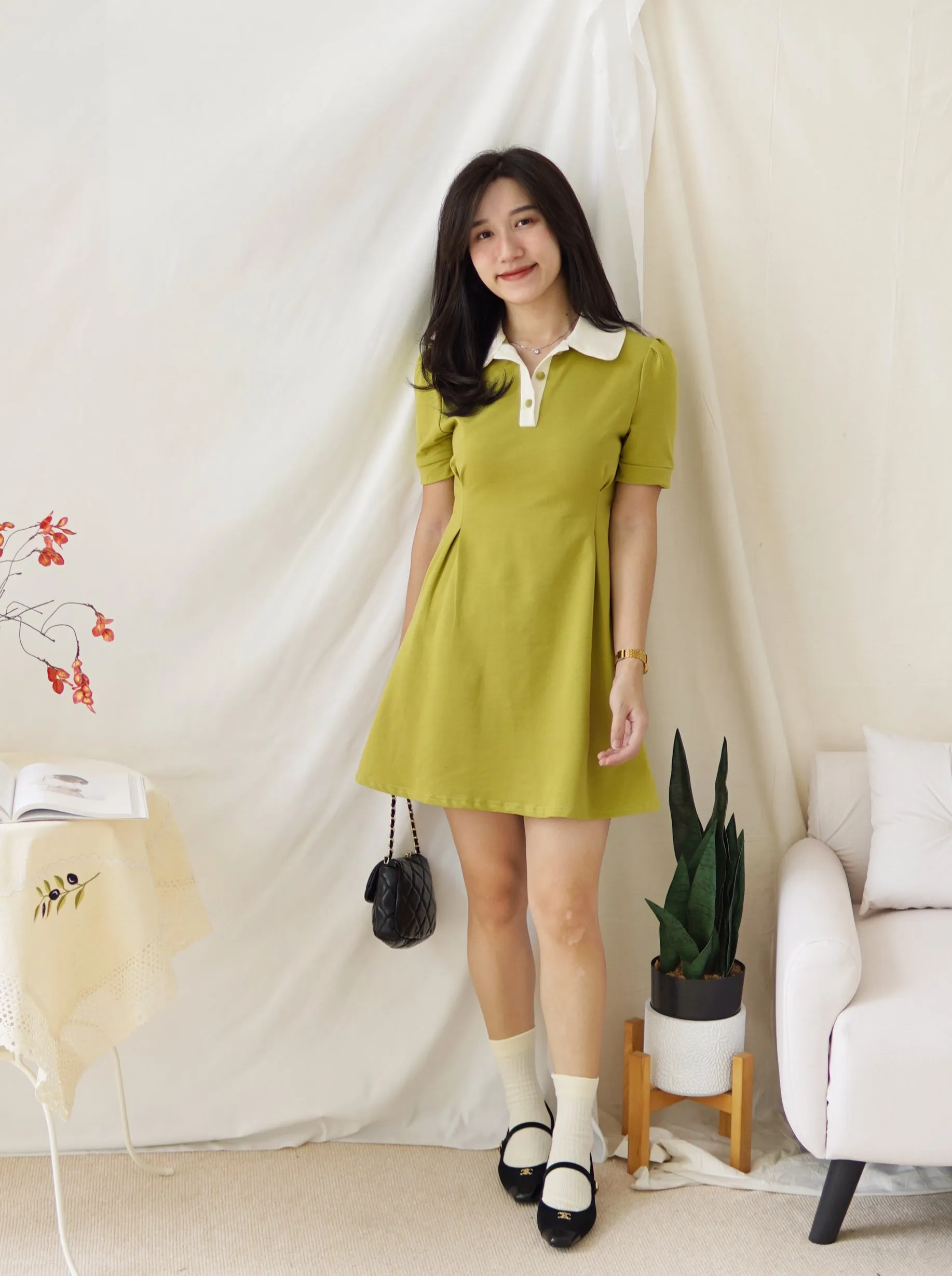 Avocado Green Polo Dress