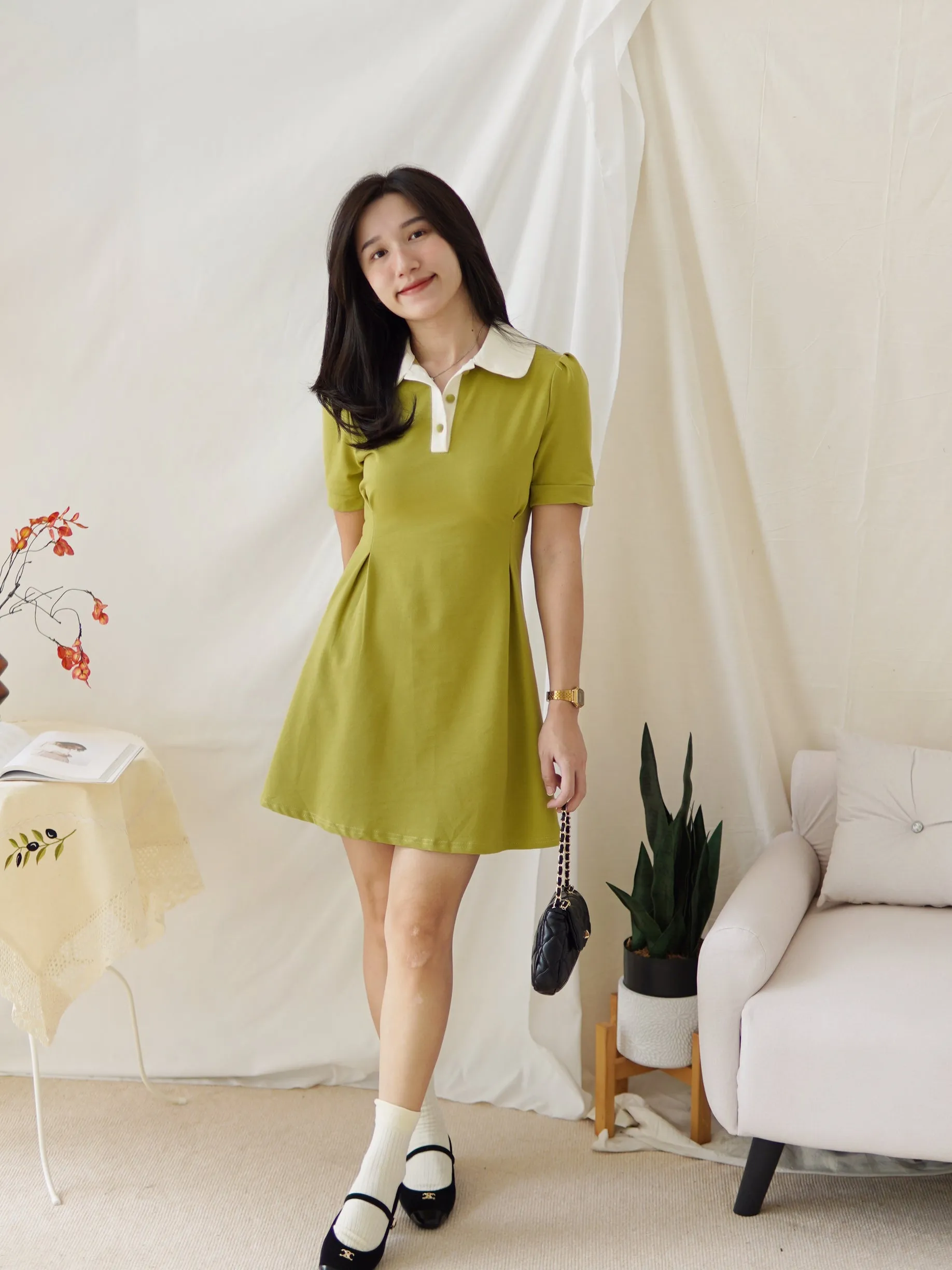 Avocado Green Polo Dress