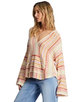 Baja Beach Hooded Jumper in Bright Poppy