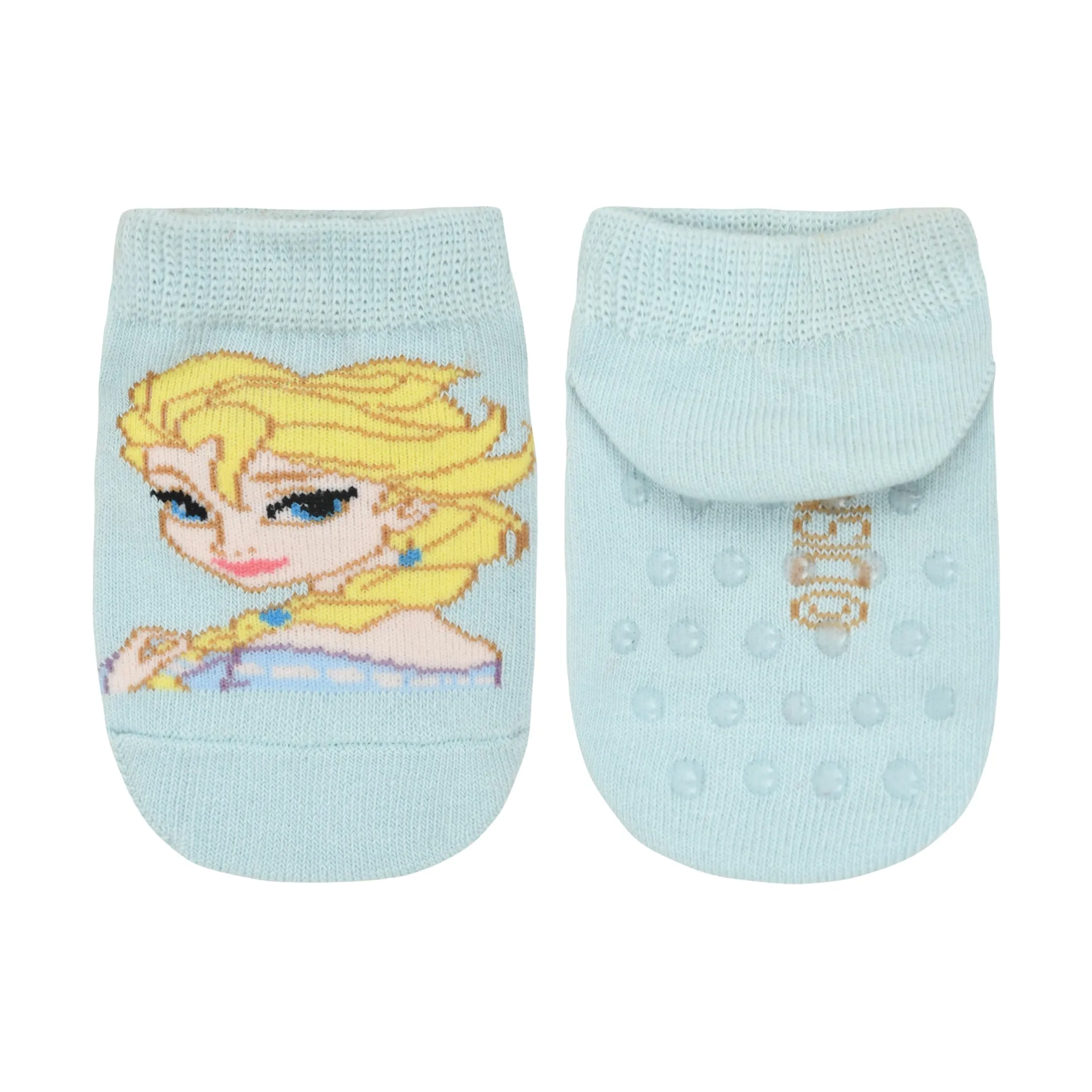 Balenzia x Disney Anti-Skid Lowcut socks for Kids | Disney Frozen Socks for Girls-Elsa, Anna, Olaf (Pack of 3Pairs/1U) (Pink, Blue, White)