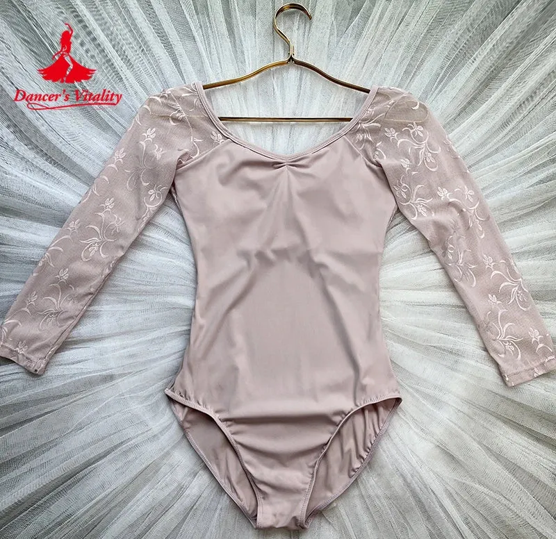 Ballet Dance Leotard for Female Adults Long Sleeved Ballet Bodysuit Gymnastics Yoga Art Examination One-piece Girl's Ballet Suit