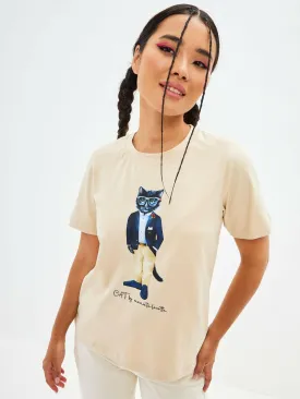 Beige Printed T-shirt REGATTA CAT