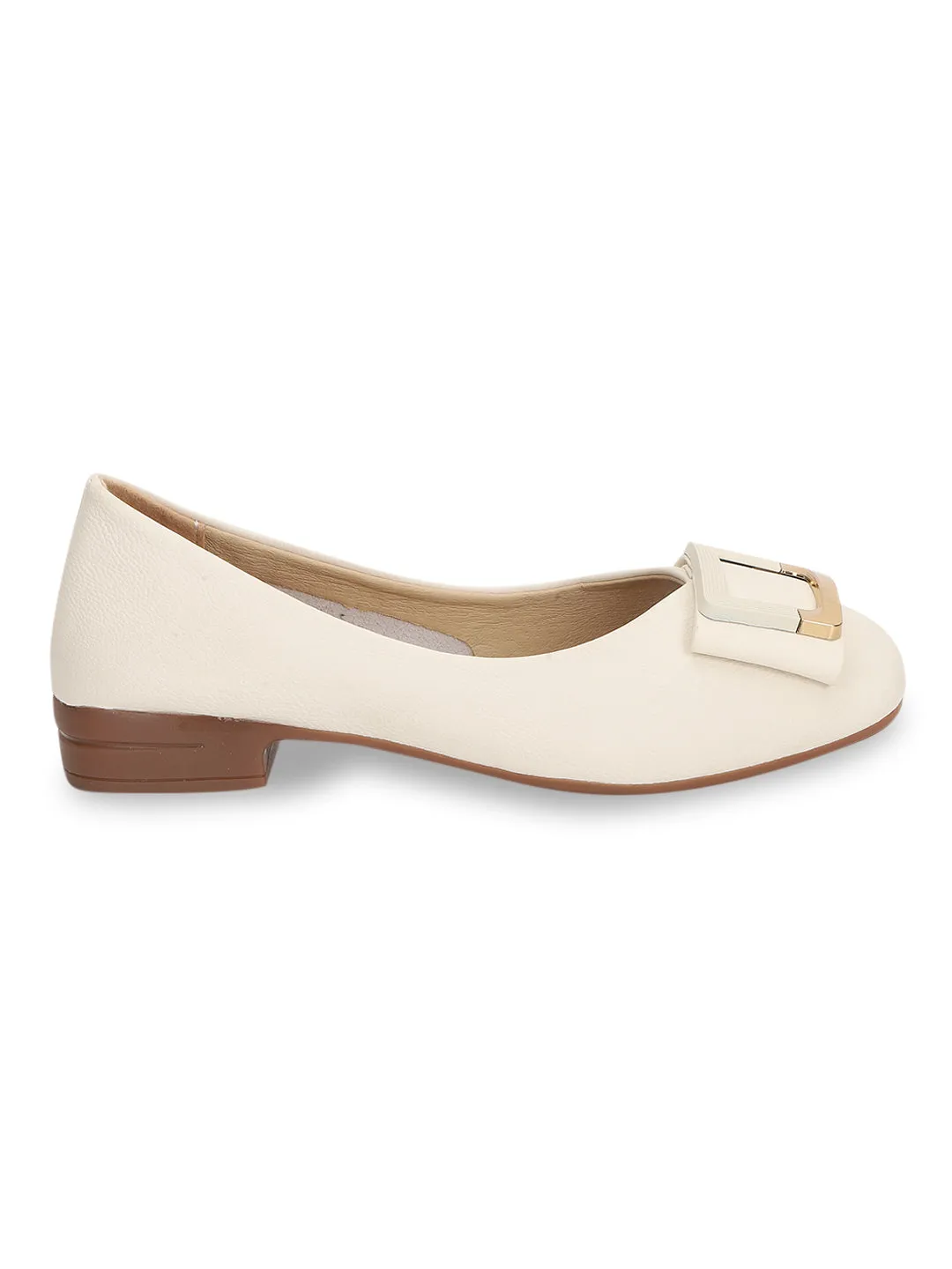 Beige PU Ballerina Flats (TC-RS3632-BEIG)