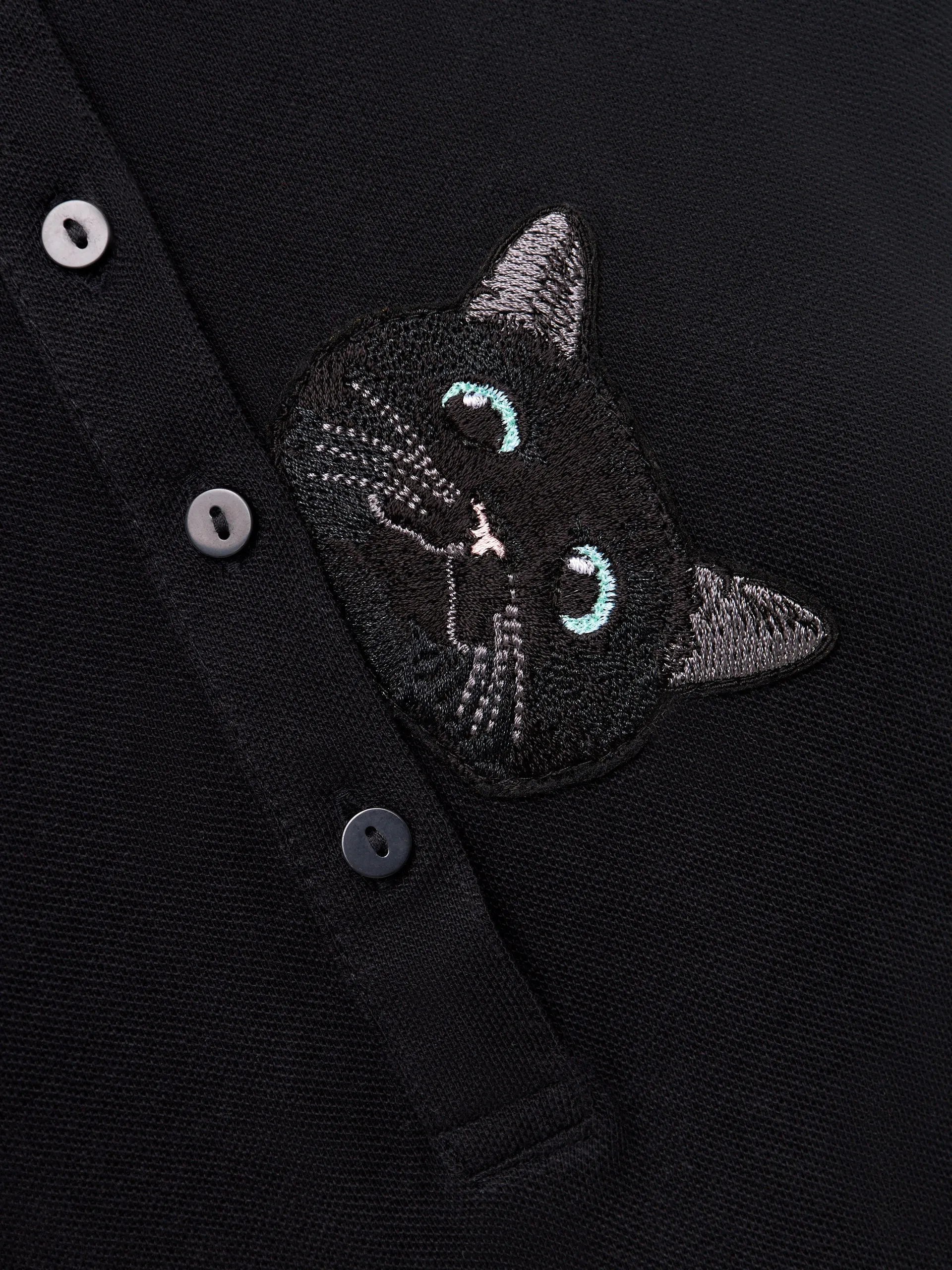 Black Polo T-shirt CAT