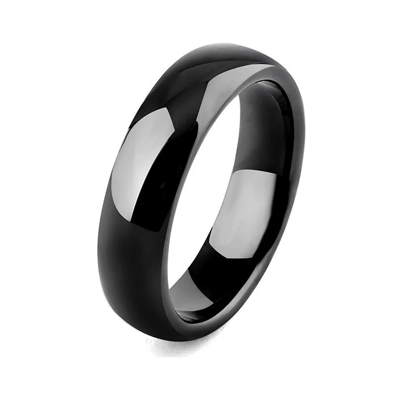 Black Smooth Polished Ceramic Ring