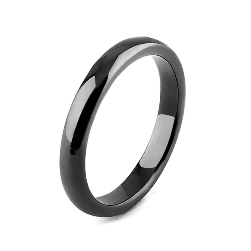 Black Smooth Polished Ceramic Ring