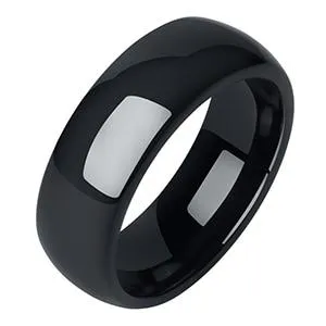 Black Smooth Polished Ceramic Ring