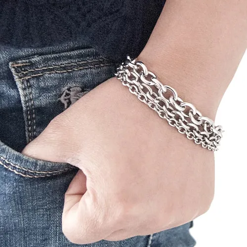 Classy Men Stainless Steel Rolo Chain Bracelet