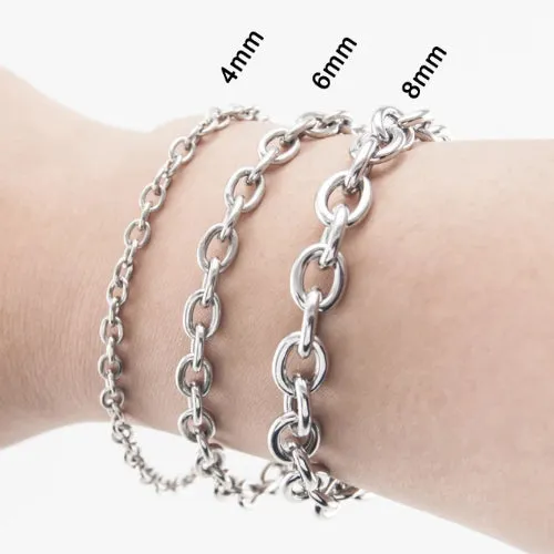 Classy Men Stainless Steel Rolo Chain Bracelet