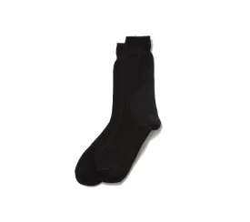 Cotton Waffle Crew Socks | Black