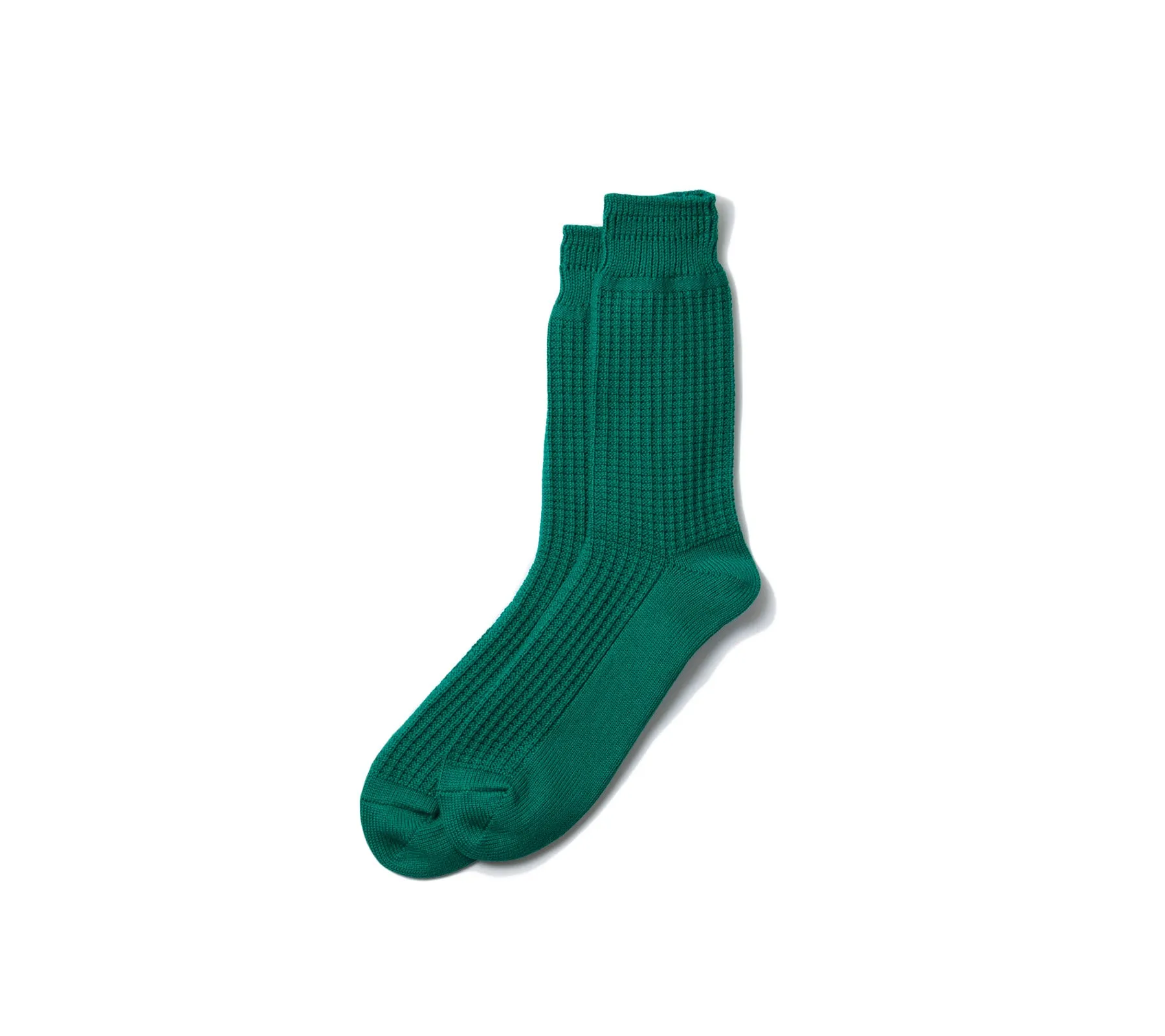 Cotton Waffle Crew Socks | Sea Green