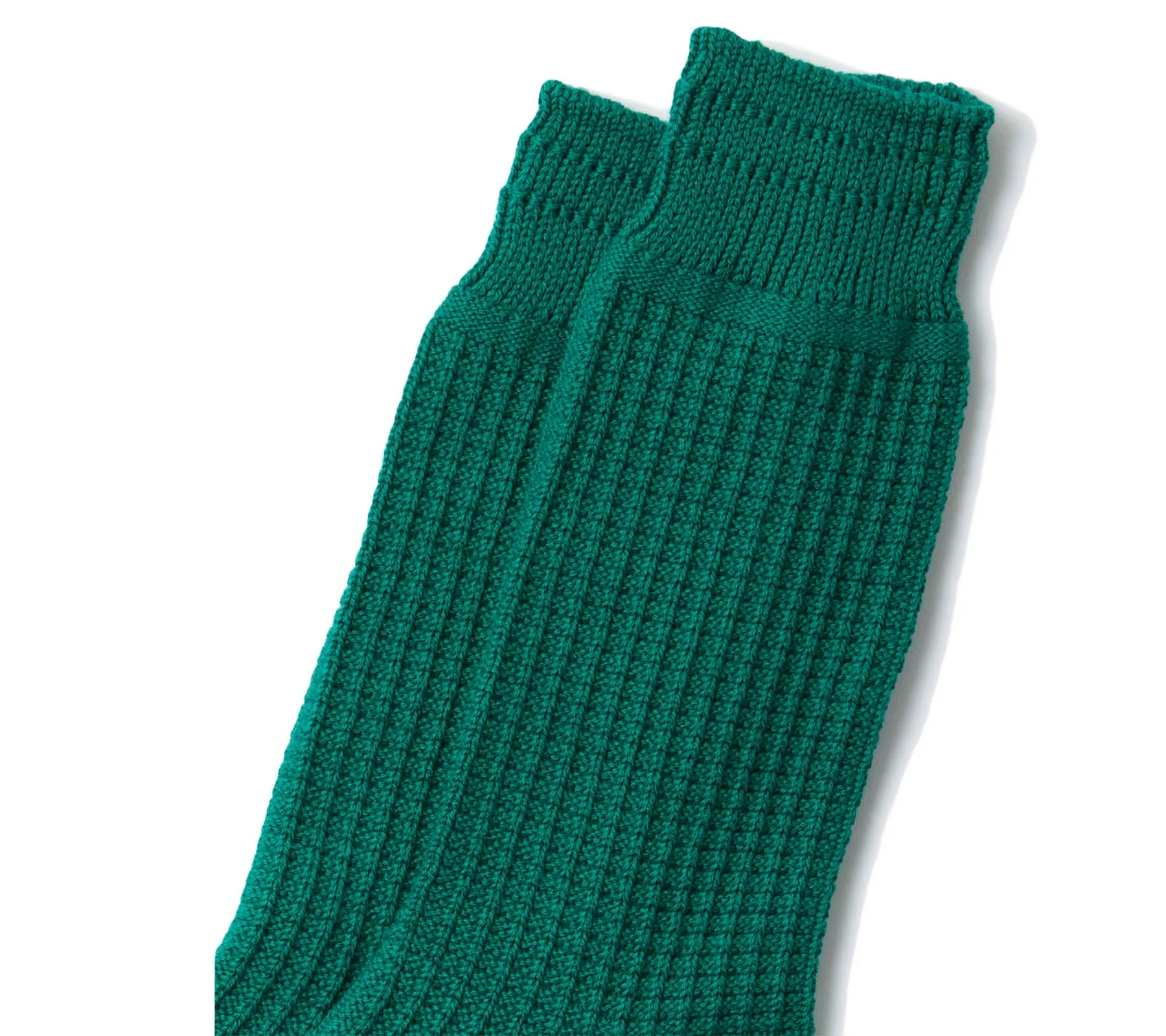 Cotton Waffle Crew Socks | Sea Green