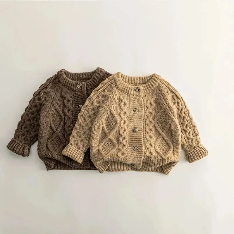 Cozy Knitted Unisex Kids Sweater Jacket for Autumn and Winter