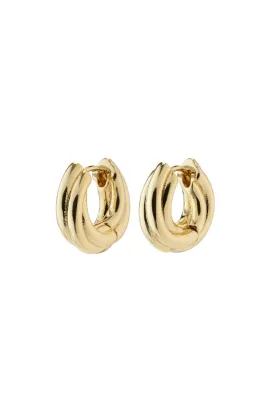 Edea Recycled Chunky Gold Plated Huggie Hoop Earrings