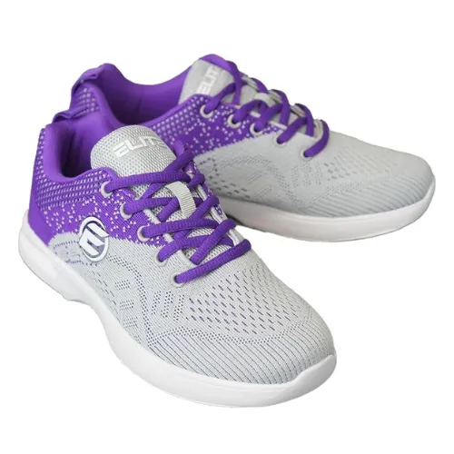 ELITE Women's Comfort Lace Up Grey/Violet Bowling Shoes