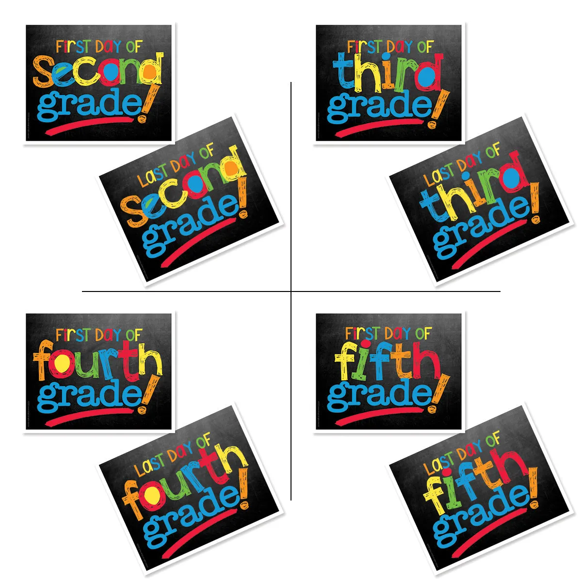 First & Last Day of School Signs | Photo Prop Deck | 17 Grades including T-K | (4) Styles