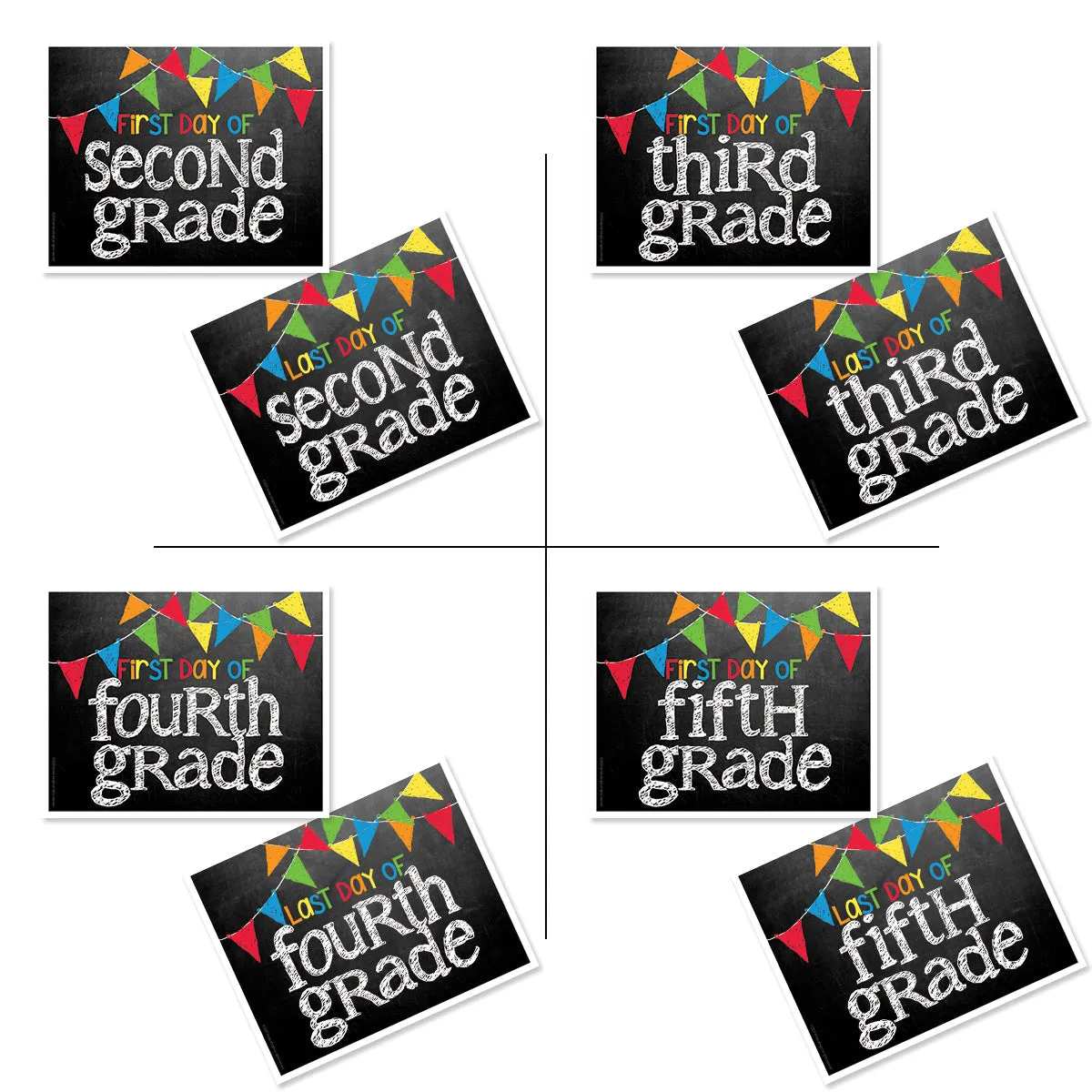 First & Last Day of School Signs | Photo Prop Deck | 17 Grades including T-K | (4) Styles