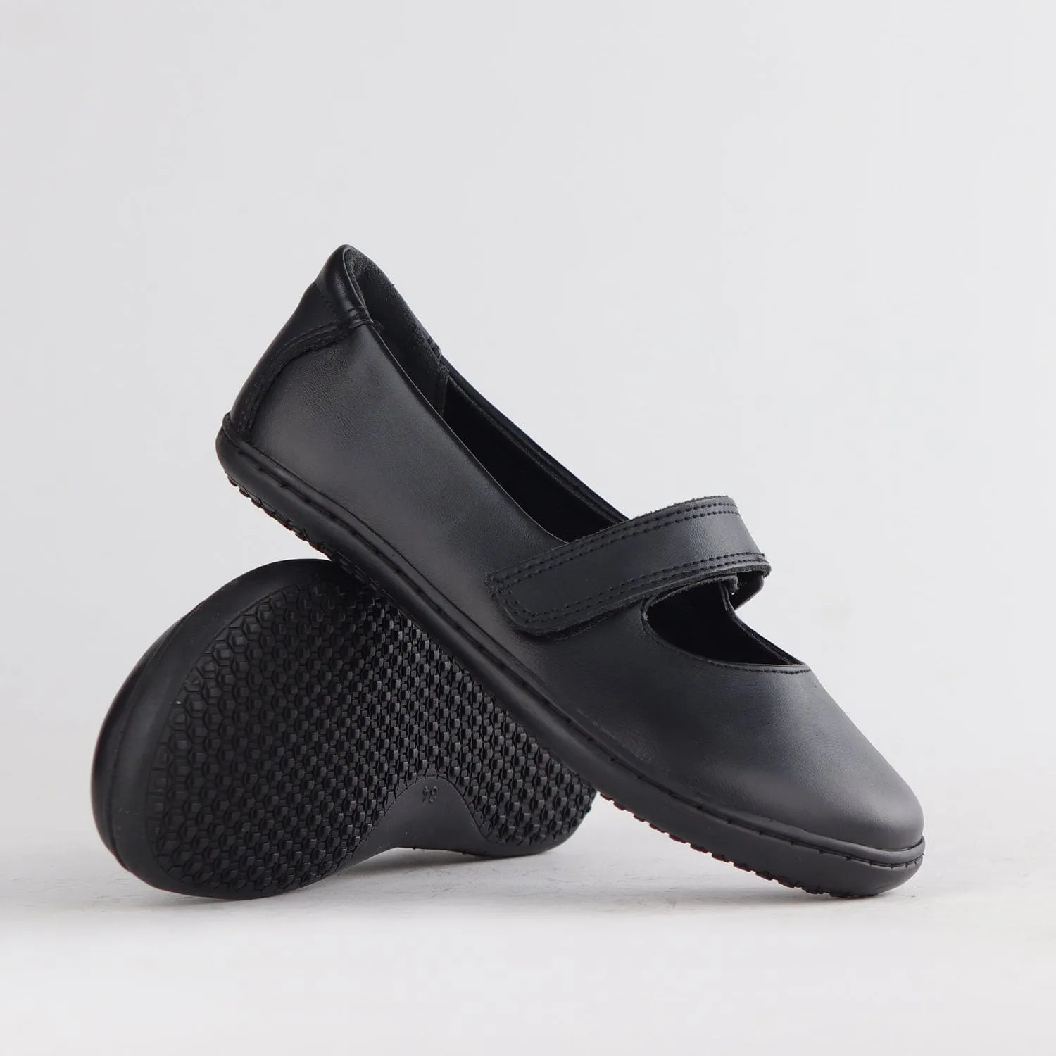 Girls Low-Bar School Shoe in Black Sizes 36-43 - 6612