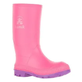 Kamik Kids' Stomp Pink Rose Girls Rain Boot (Made in Canada)