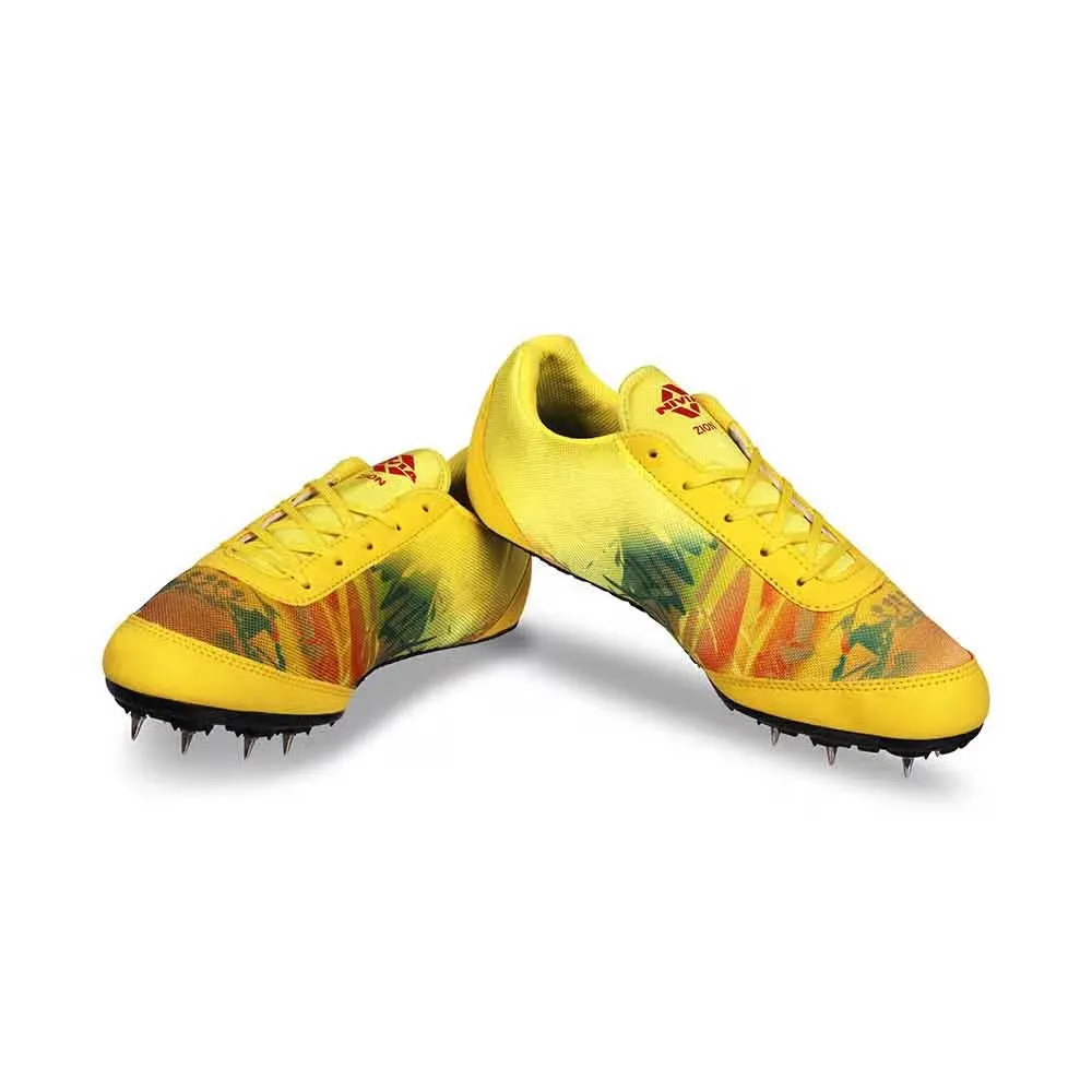 NIVIA Zion-1 Spikes Running Athletic Shoes for Men (Yellow)