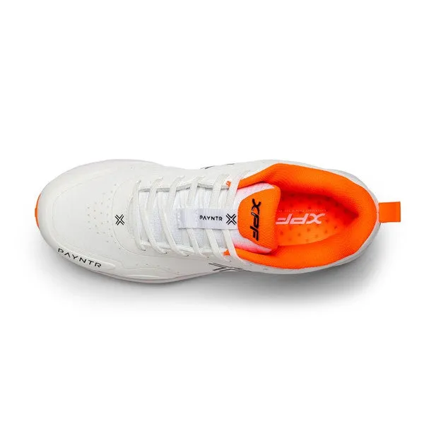 Payntr XPF-22 Batting Spike (White & Orange) Cricket Shoes