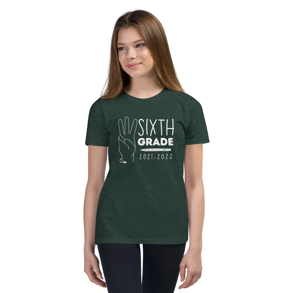 SIXTH GRADE Youth Short Sleeve Tee (White Ink)