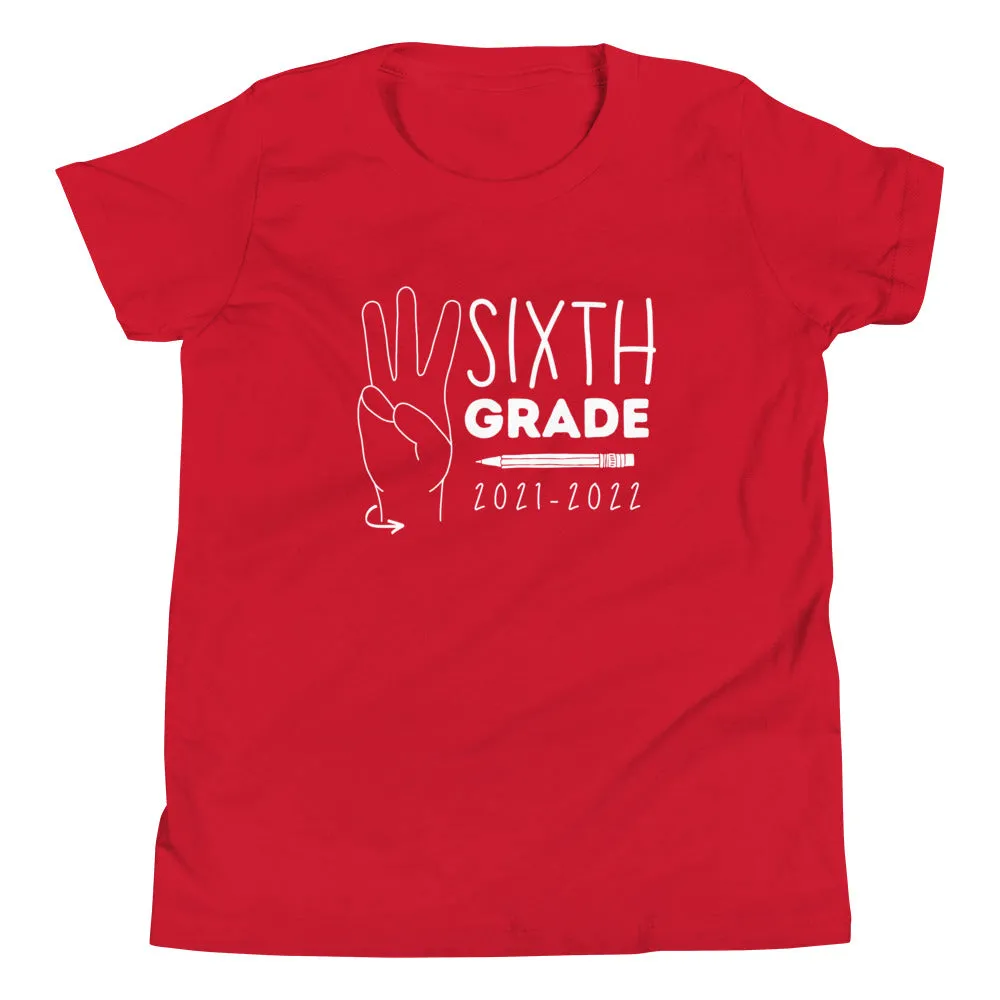 SIXTH GRADE Youth Short Sleeve Tee (White Ink)