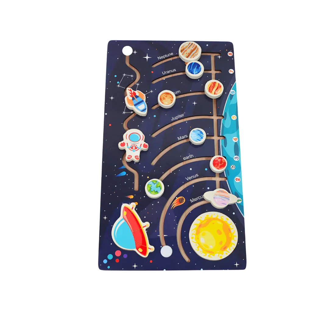 Solar System Wooden Puzzle for Kids Age 3 