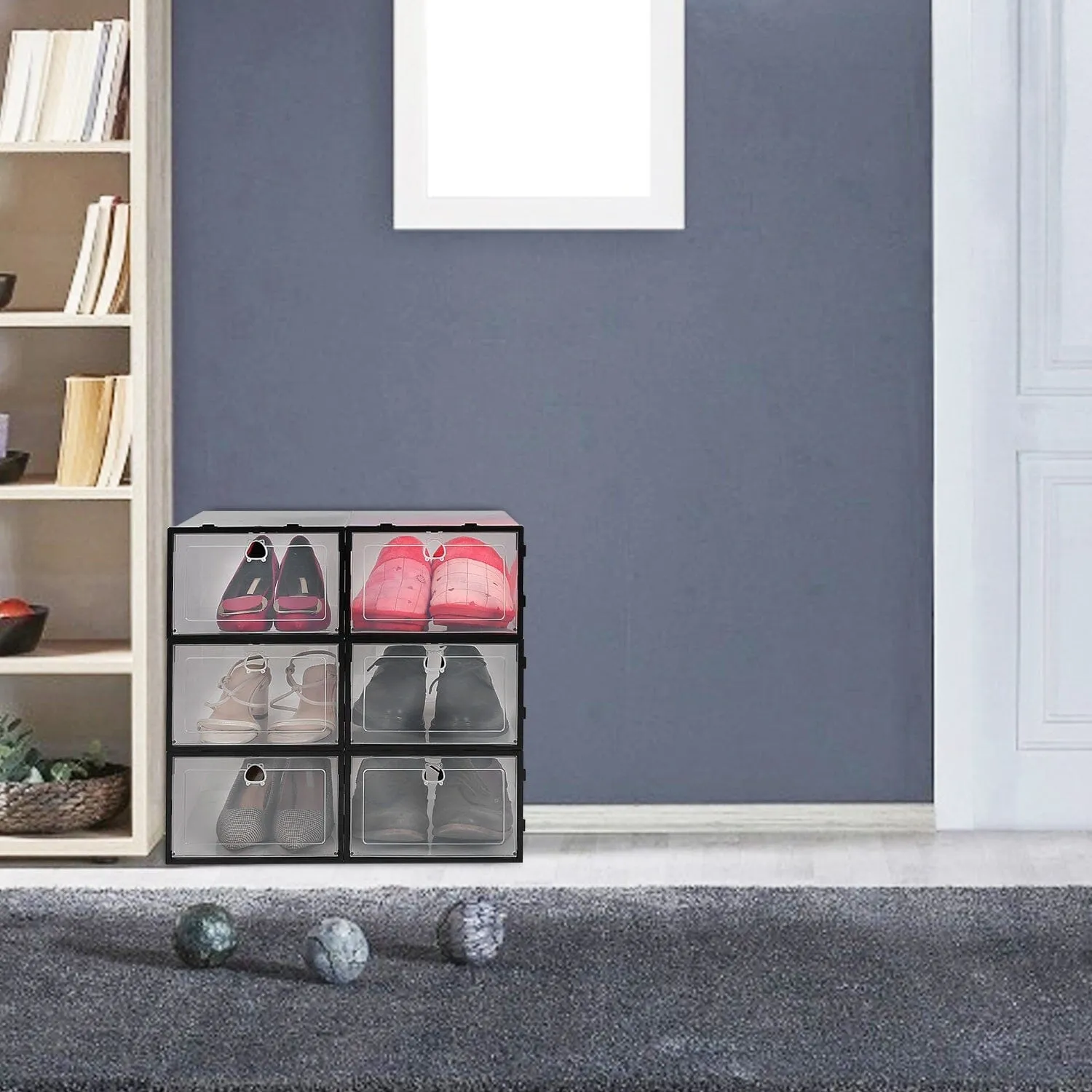 Stackable Shoe Storage Bin Transparent Dustproof