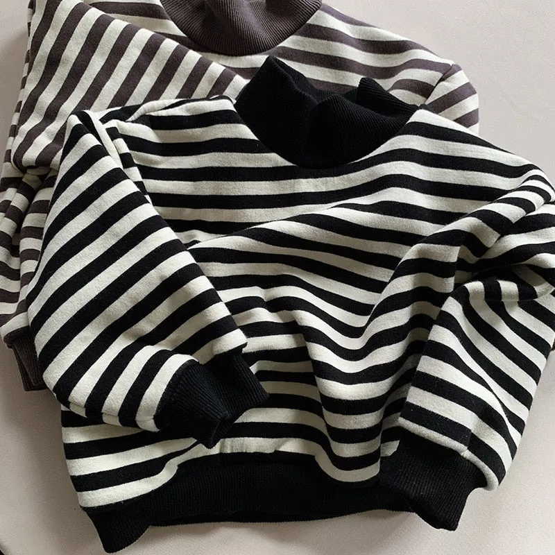 Striped Thick & Warm Sweatshirt