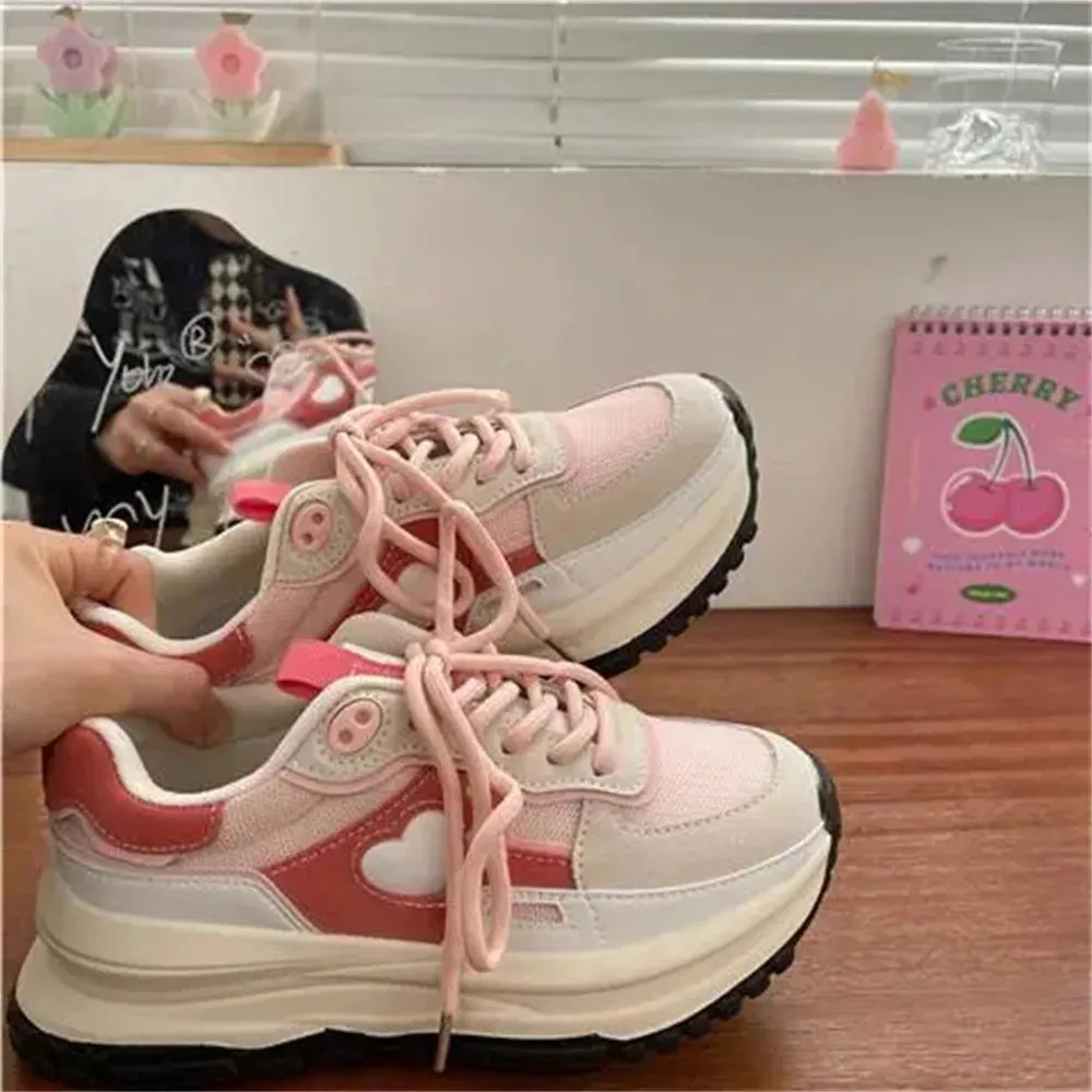 Uniwim Strawberry Powder Love Girls Preppy Style Lolita Shoes Sweet Woman Strap Thick Bottom Comfortable Sport Cosplay Lolita Shoes