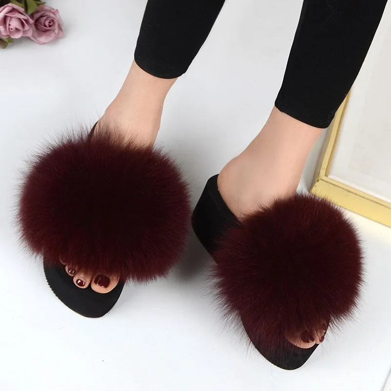 Women's Cute Plush Fox Fur Fluffy Slippers (25 Colors)