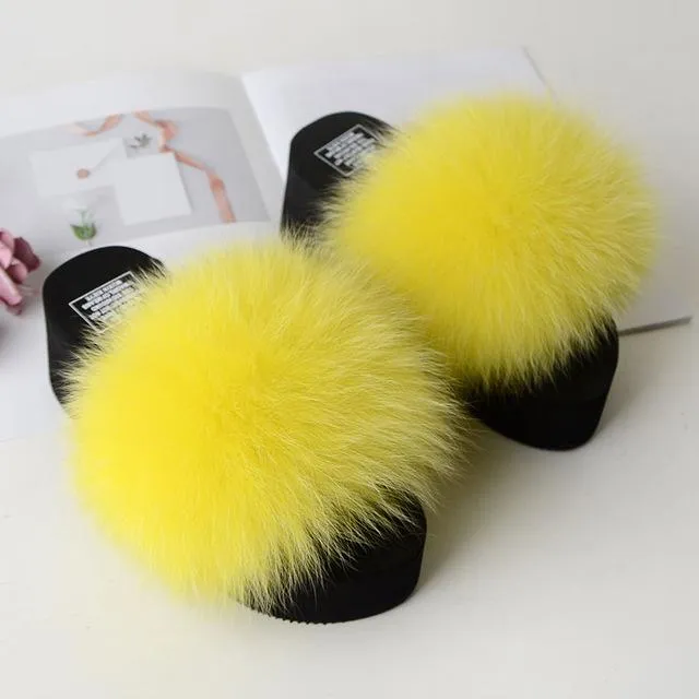 Women's Cute Plush Fox Fur Fluffy Slippers (25 Colors)